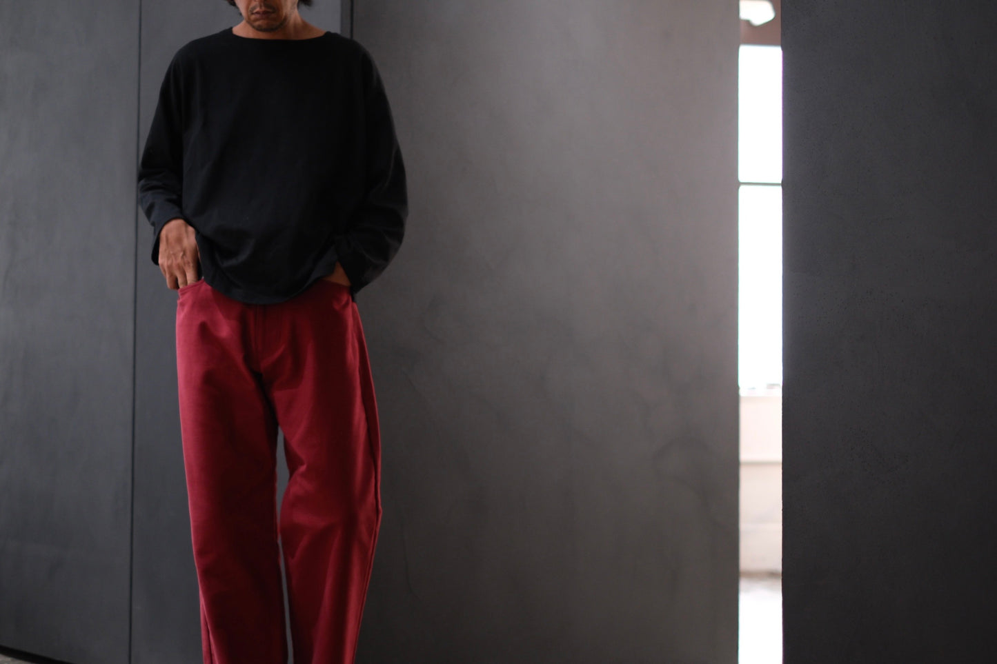nonnotte / 5 Pockets Trousers / N-25A-075 / Pomegranate
