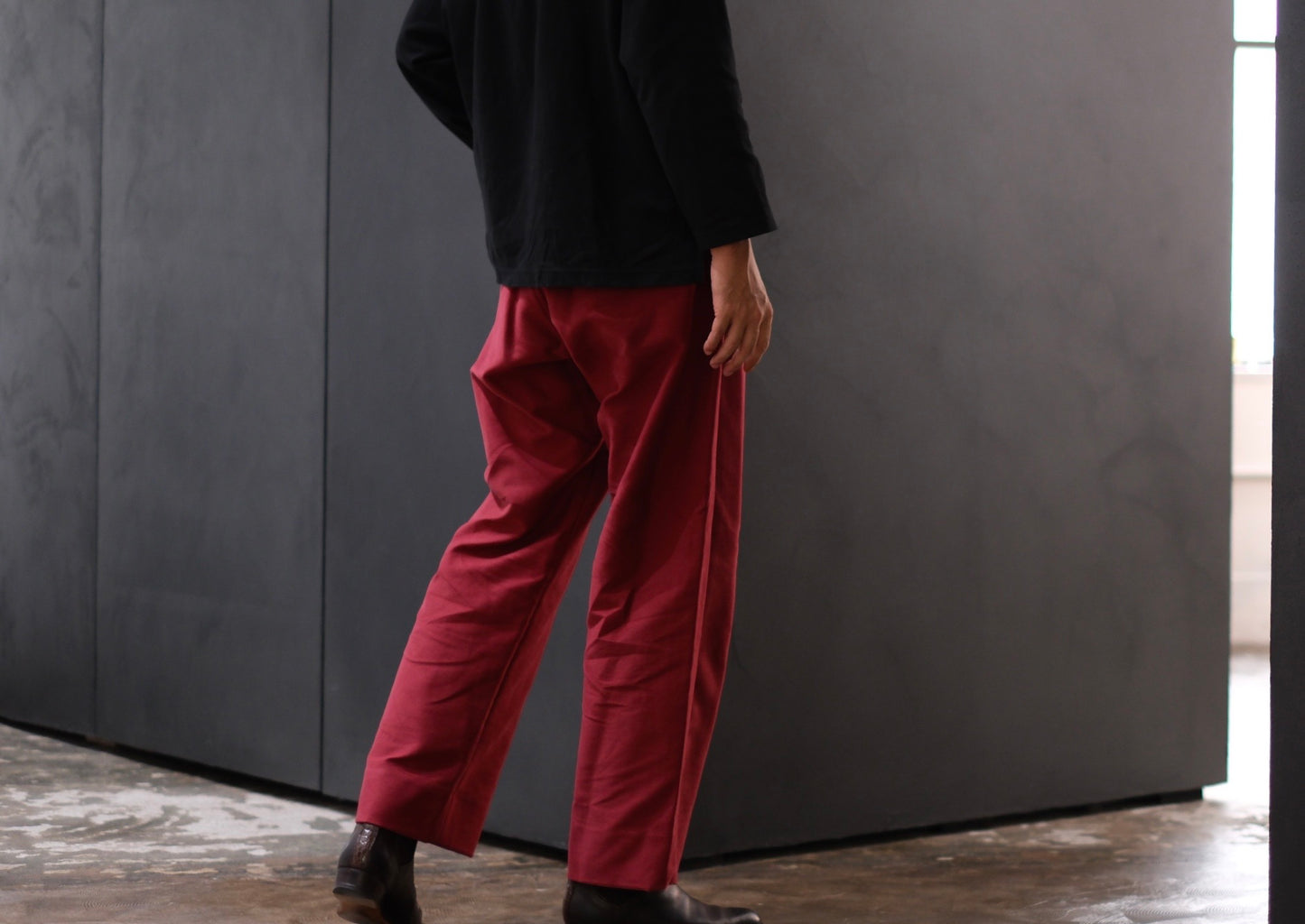 nonnotte / 5 Pockets Trousers / N-25A-075 / Pomegranate