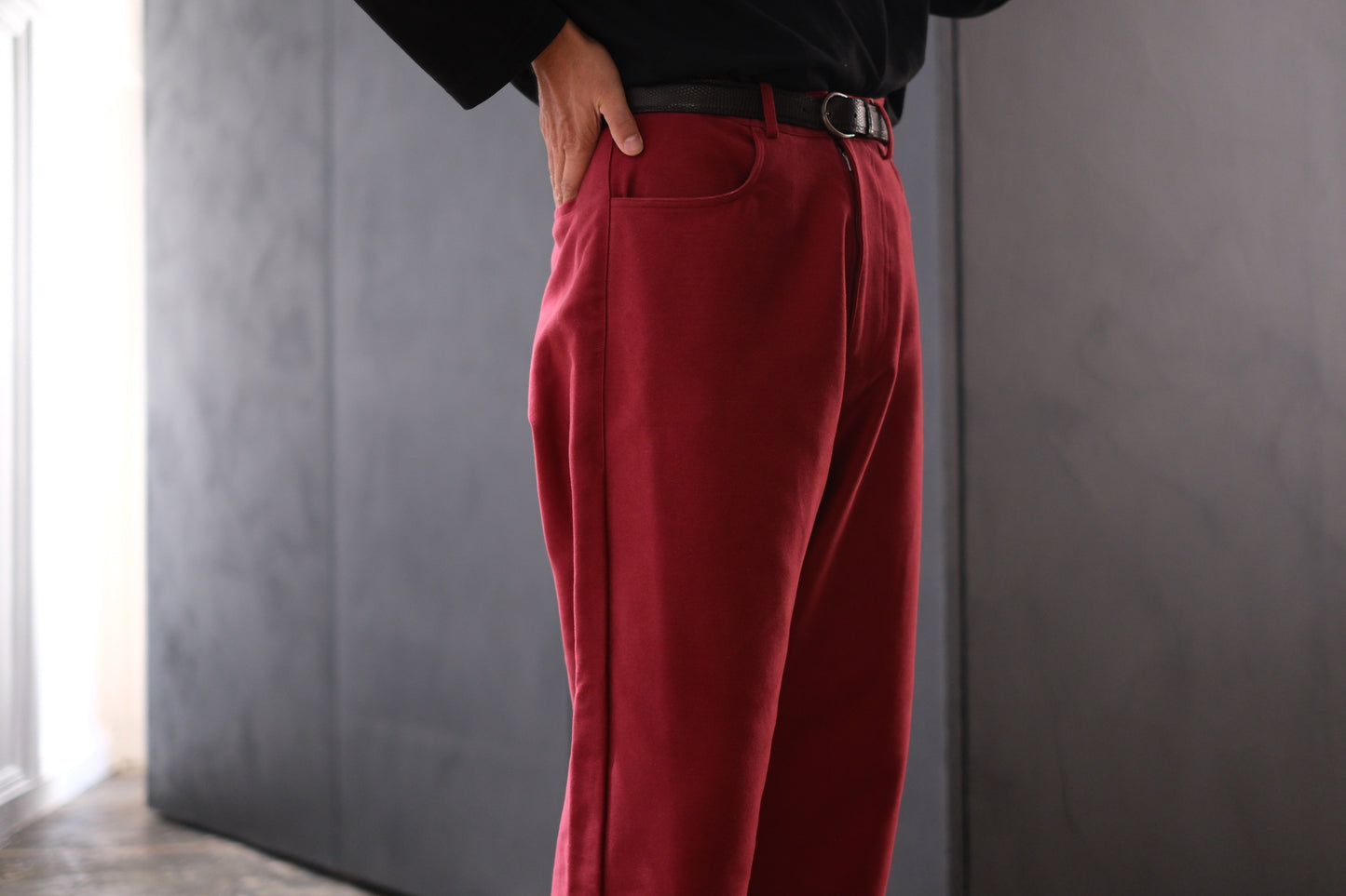 nonnotte / 5 Pockets Trousers / N-25A-075 / Pomegranate