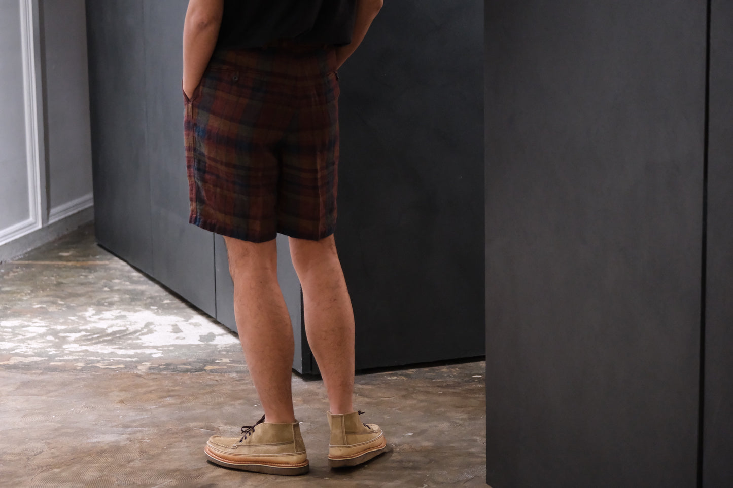 HEUGN / TROUSER103 / MADRAS TIM SHORTS