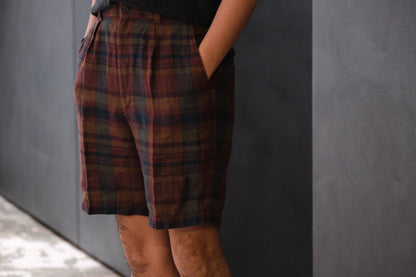 HEUGN / TROUSER103 / MADRAS TIM SHORTS