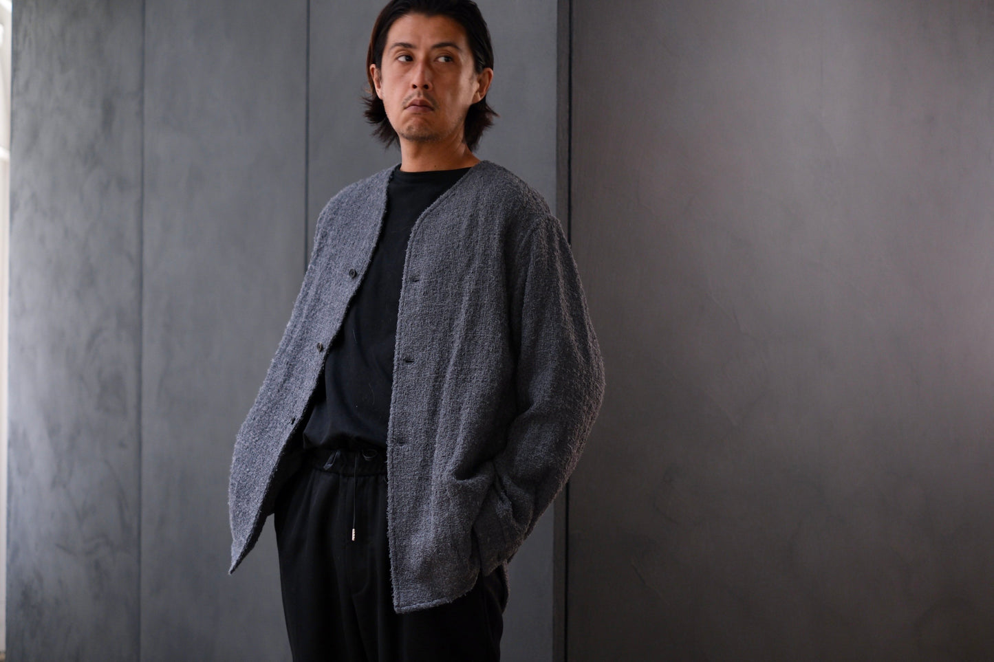 nonnotte / No Collar Shirts Jacket / N-25A-023