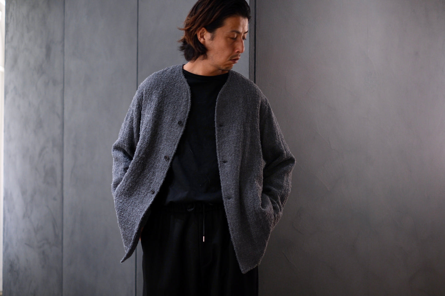 nonnotte / No Collar Shirts Jacket / N-25A-023