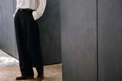 nonnotte / 2-Tuck Draw Cord Wide Trousers /  Eau de Tailleur