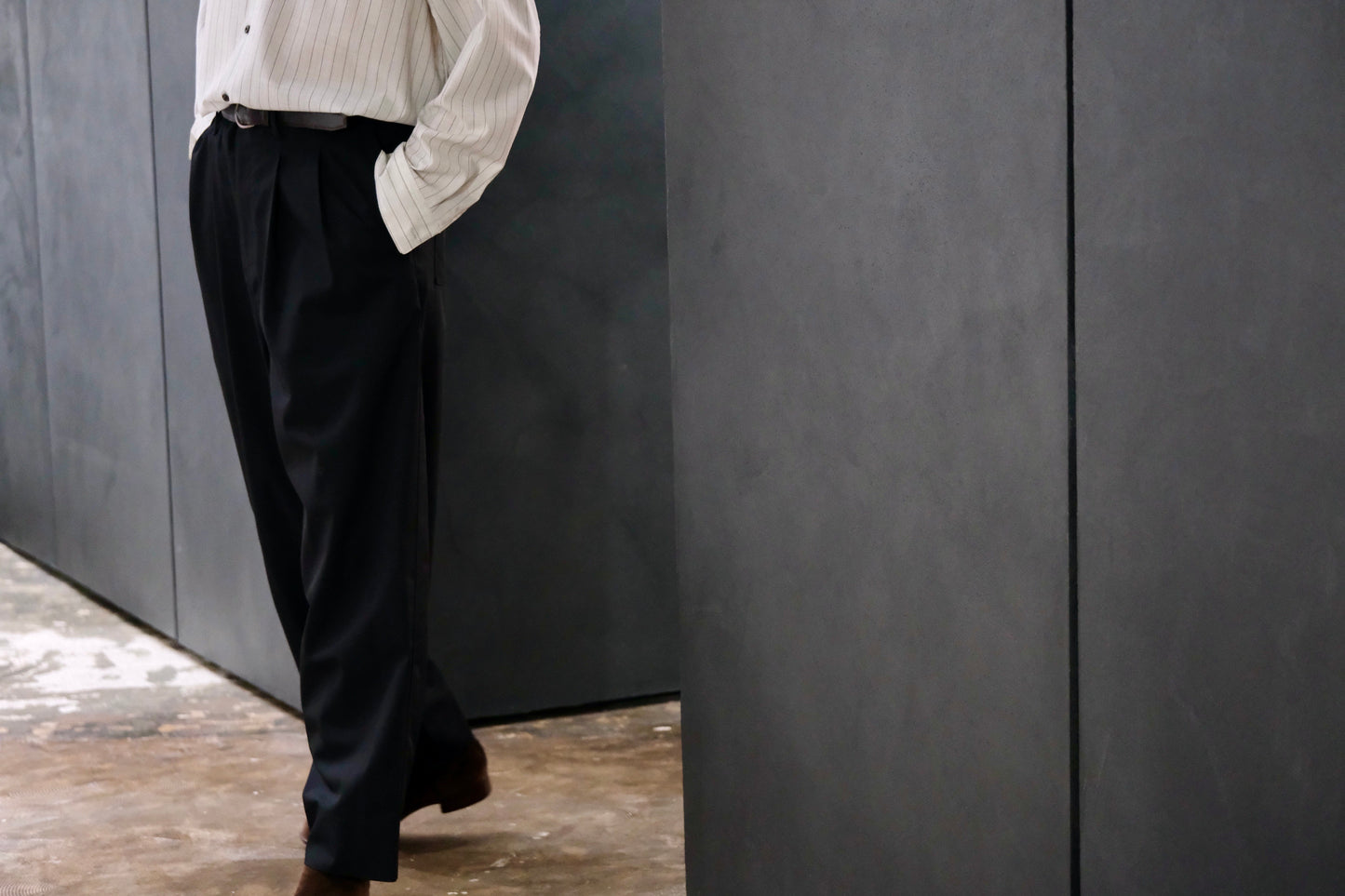 nonnotte / 2-Tuck Draw Cord Wide Trousers /  Eau de Tailleur