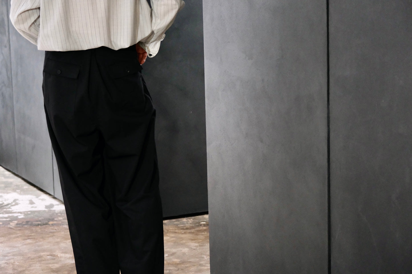 nonnotte / 2-Tuck Draw Cord Wide Trousers /  Eau de Tailleur