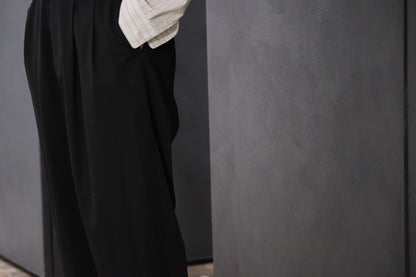 nonnotte / 2-Tuck Draw Cord Wide Trousers /  Eau de Tailleur