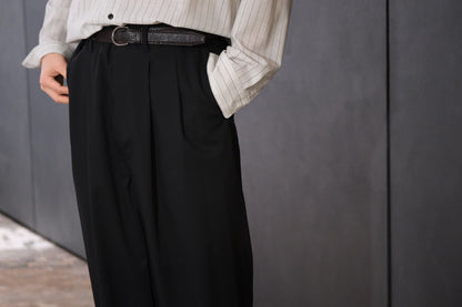 nonnotte / 2-Tuck Draw Cord Wide Trousers /  Eau de Tailleur