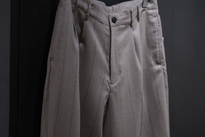 nonnotte / 2-Tuck Wide Tapered Trousers /  Wool/Silk Ghost Plaid