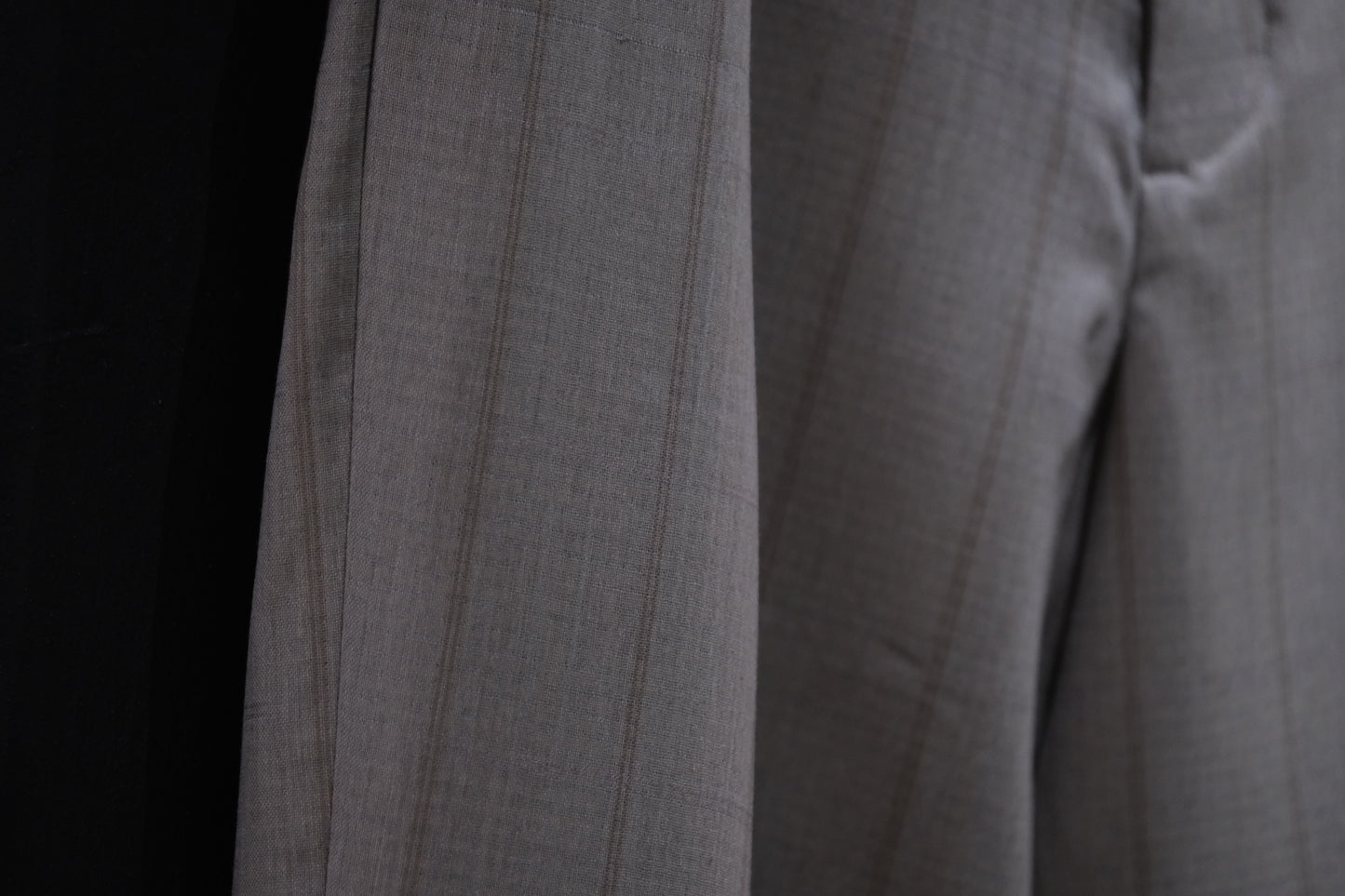 nonnotte / 2-Tuck Wide Tapered Trousers /  Wool/Silk Ghost Plaid