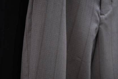 nonnotte / 2-Tuck Wide Tapered Trousers /  Wool/Silk Ghost Plaid