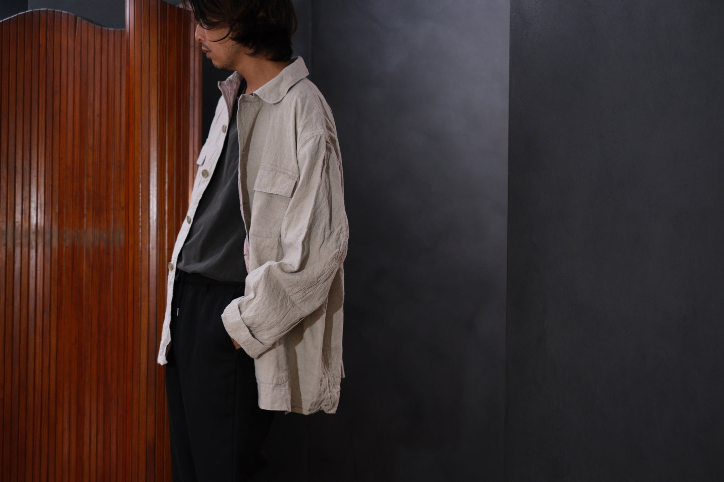 Chez VIDALENC  /  JACKET  MONGOLUX / ANCIENT LINEN