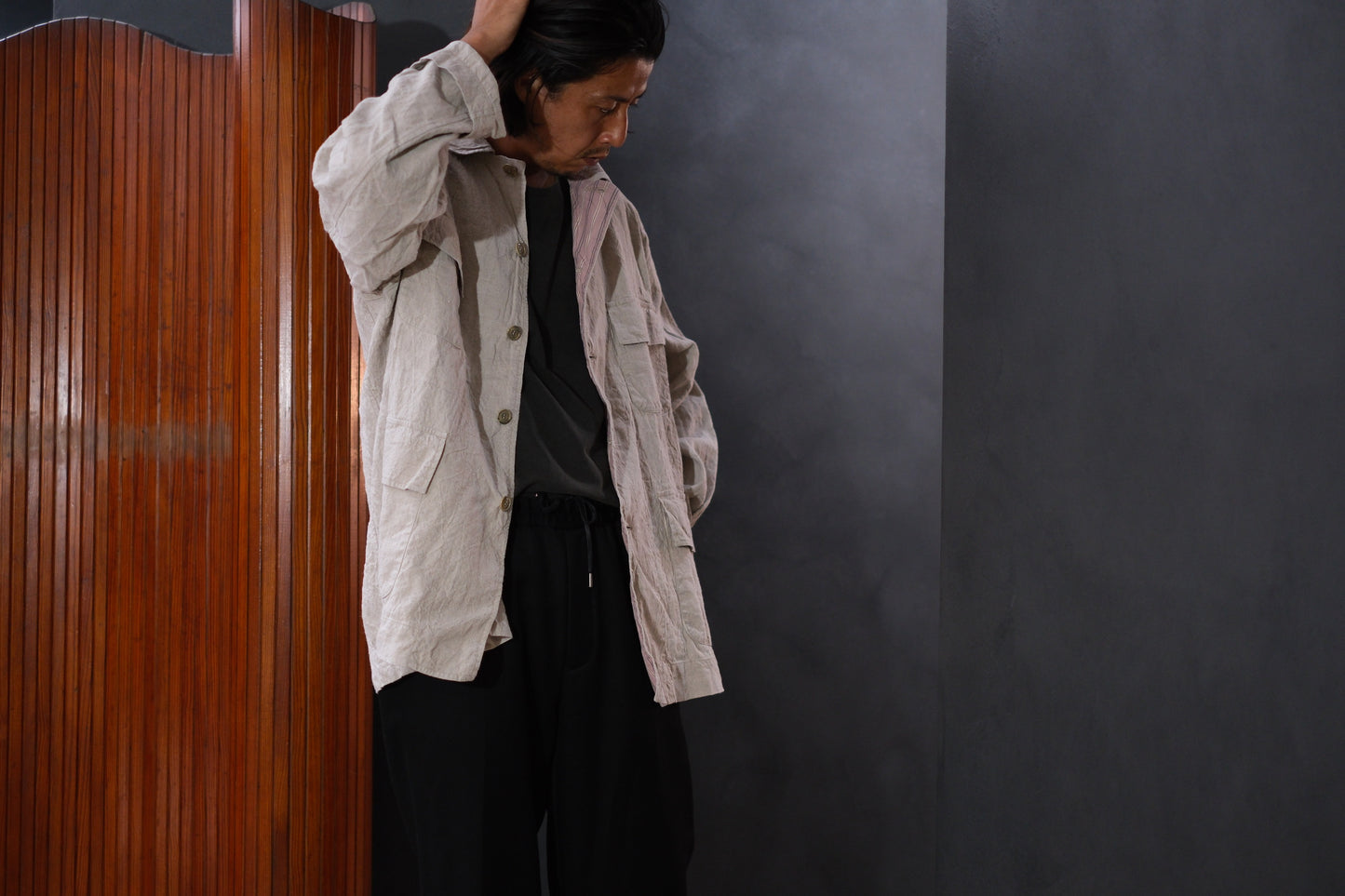 Chez VIDALENC  /  JACKET  MONGOLUX / ANCIENT LINEN