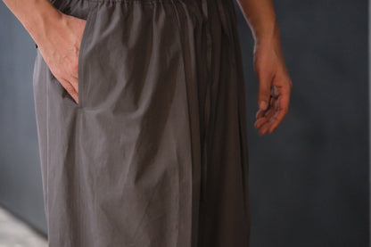 POSTELEGANT/ High Count Cotton Extra Wide Trousers