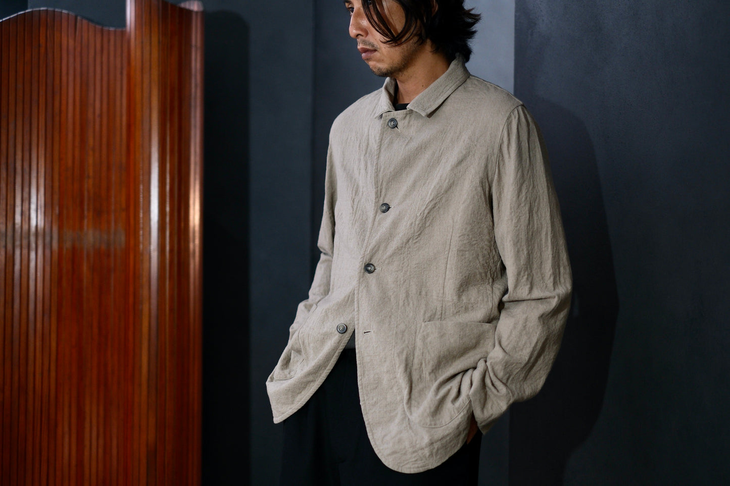 Chez Vidalenc  / Jacket P3  /  Wool Boiled Beige