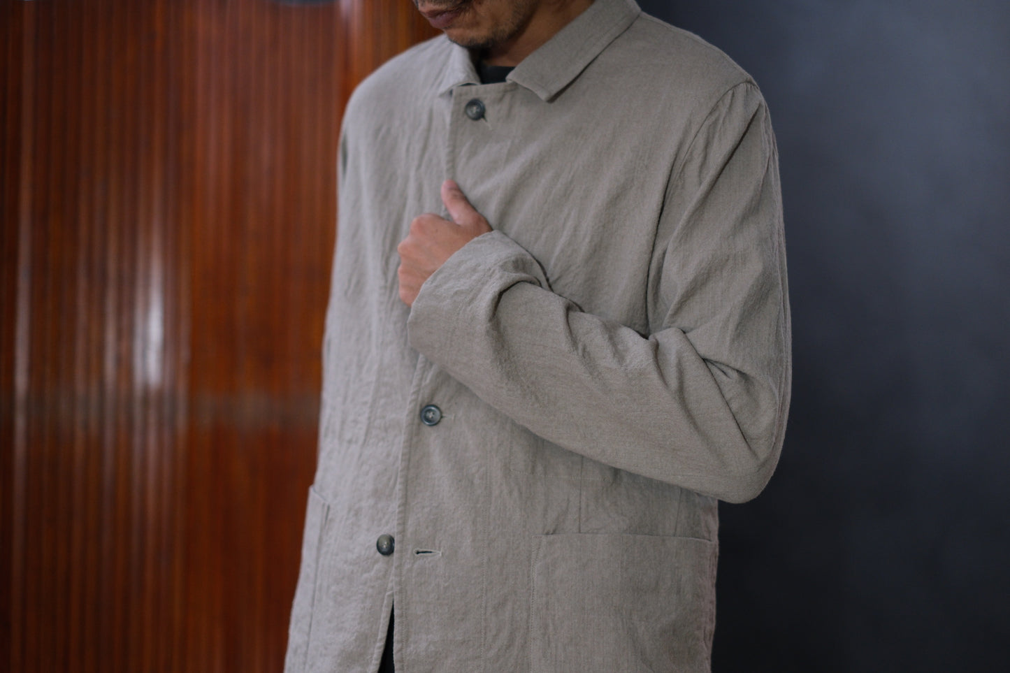 Chez Vidalenc  / Jacket P3  /  Wool Boiled Beige