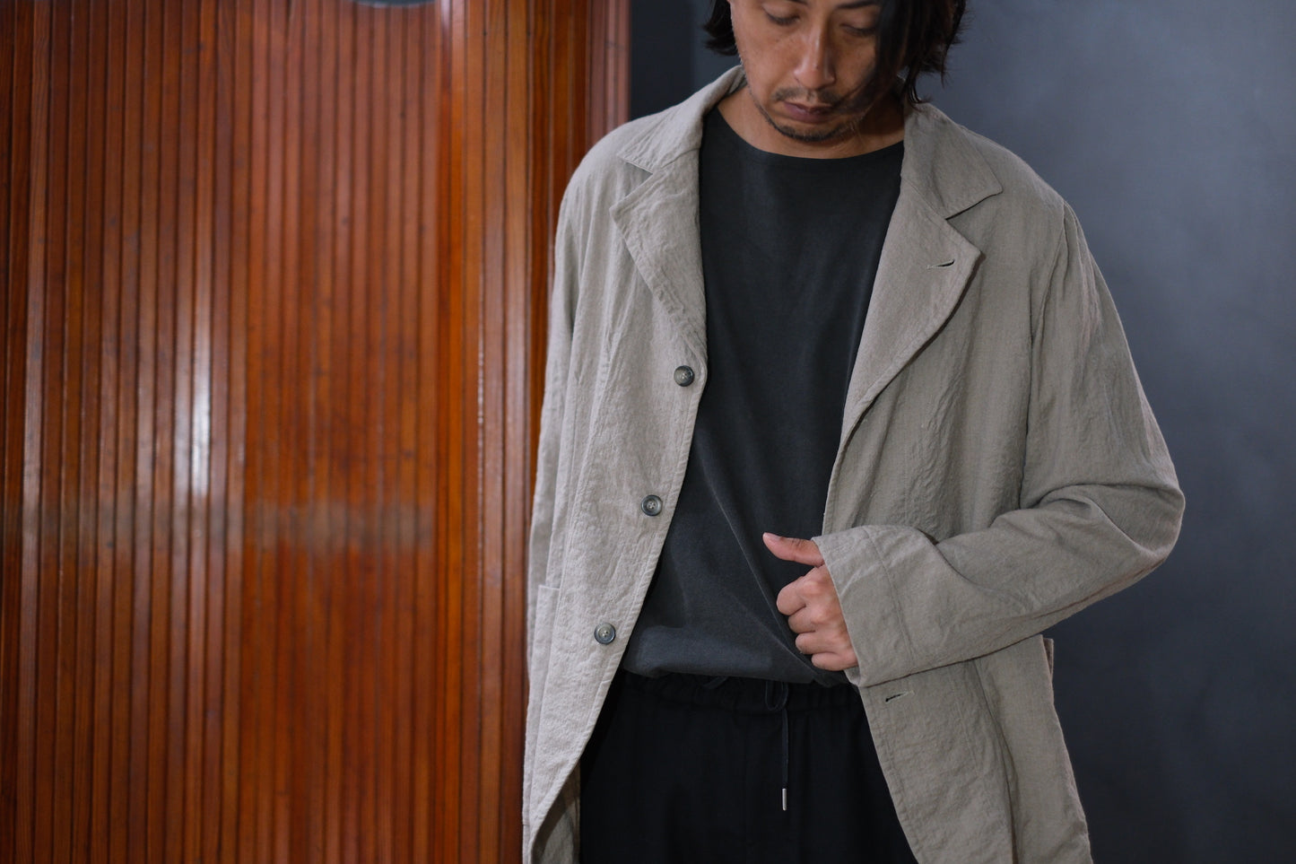 Chez Vidalenc  / Jacket P3  /  Wool Boiled Beige