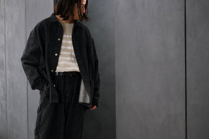 SANMONT　/  26s_SWA0105  Cotton Silk Work Jacket  / Black Indigo