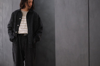 SANMONT　/  26s_SWA0105  Cotton Silk Work Jacket  / Black Indigo