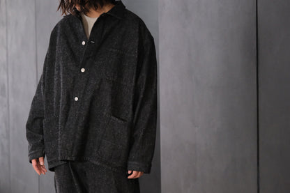 SANMONT　/  26s_SWA0105  Cotton Silk Work Jacket  / Black Indigo