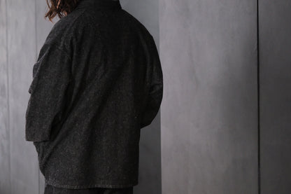 SANMONT　/  26s_SWA0105  Cotton Silk Work Jacket  / Black Indigo