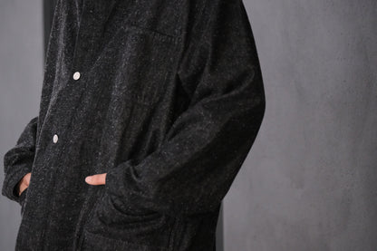 SANMONT　/  26s_SWA0105  Cotton Silk Work Jacket  / Black Indigo