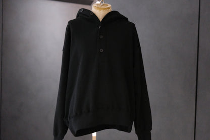 ANTOS/FRENCH TERRY HALF BUTTON DOWN HOODIE