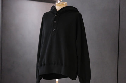 ANTOS/FRENCH TERRY HALF BUTTON DOWN HOODIE