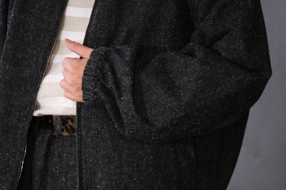 SANMONT　/  26s_SWA0104   Cotton Silk Swing Top  / Black Indigo