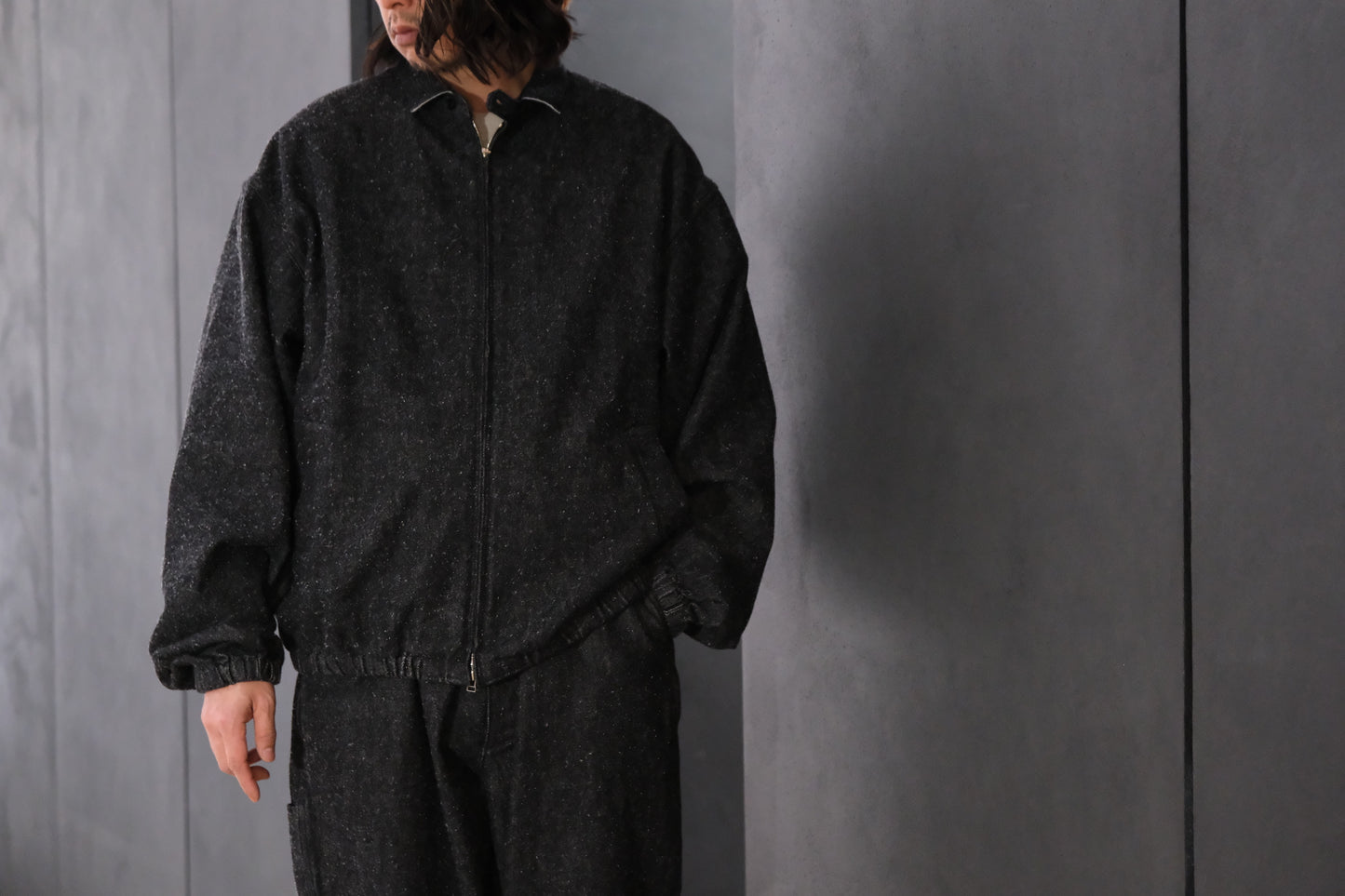 SANMONT　/  26s_SWA0104   Cotton Silk Swing Top  / Black Indigo