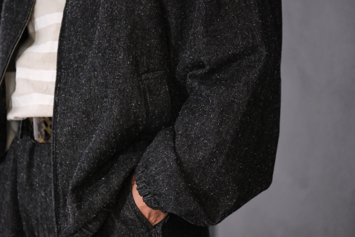 SANMONT　/  26s_SWA0104   Cotton Silk Swing Top  / Black Indigo