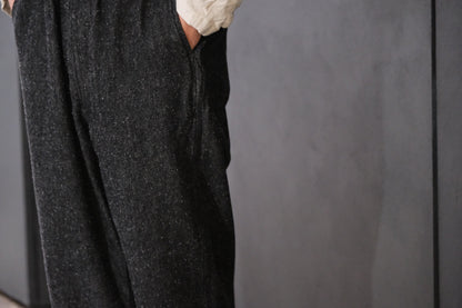 SANMONT　/ 26s_SPA0103 Cotton Silk Work Pants  / Black Indigo