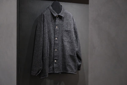 SANMONT　/  26s_SWA0105  Cotton Silk Work Jacket  / Black Indigo