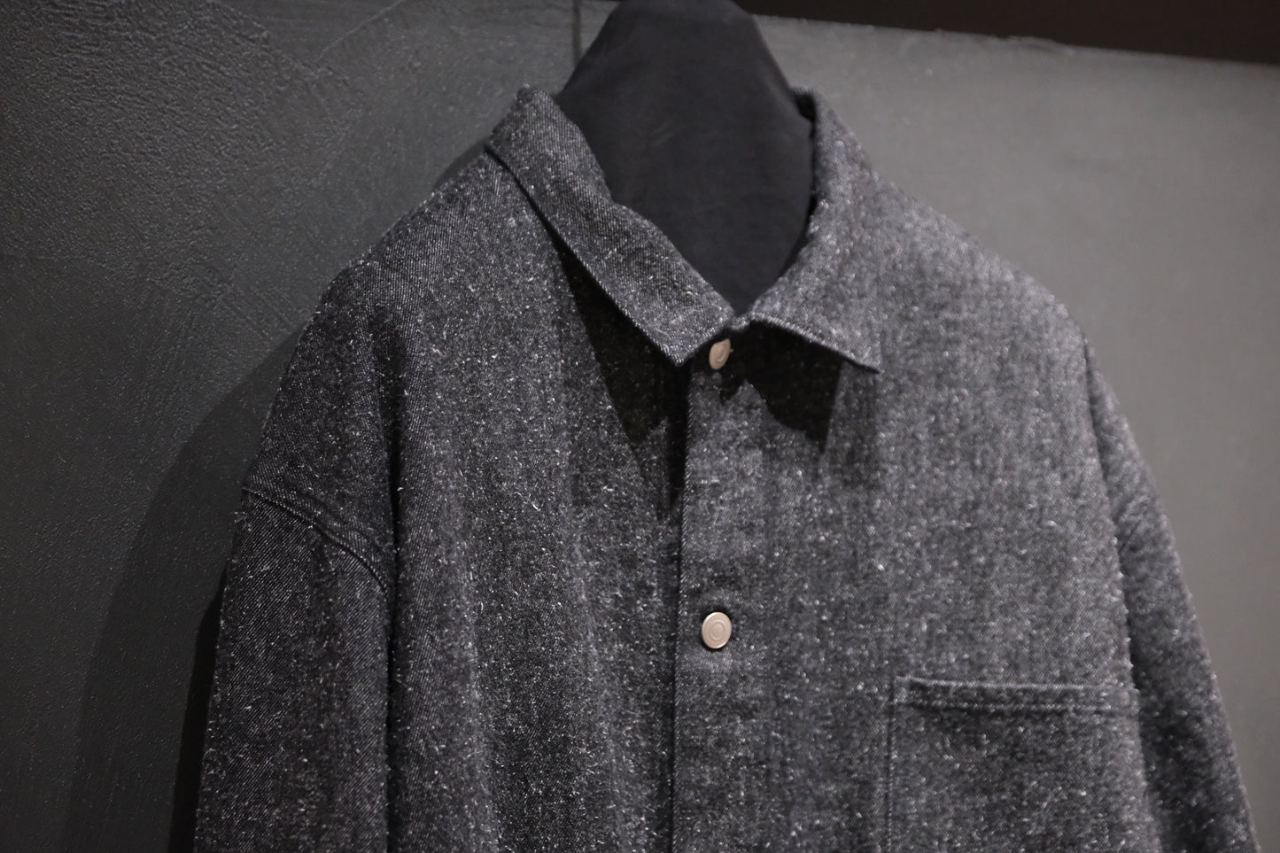 SANMONT　/  26s_SWA0105  Cotton Silk Work Jacket  / Black Indigo