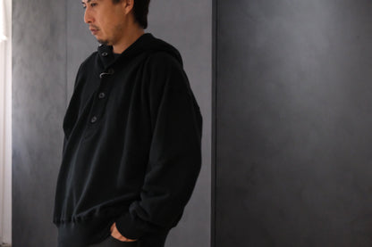 ANTOS/FRENCH TERRY HALF BUTTON DOWN HOODIE