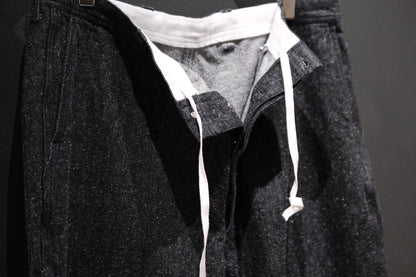 SANMONT　/ 26s_SPA0103 Cotton Silk Work Pants  / Black Indigo