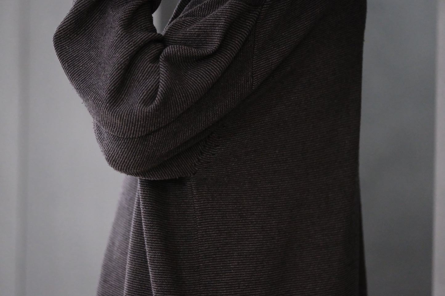 SANMONT　/  26s_SKA0103  Silk Knit Long Sleeve /  Chacoal