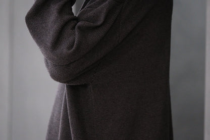 SANMONT　/  26s_SKA0103  Silk Knit Long Sleeve /  Chacoal
