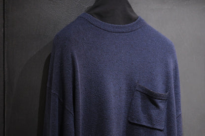 SANMONT　/  26s_SKA0103  Silk Knit Long Sleeve /  Navy