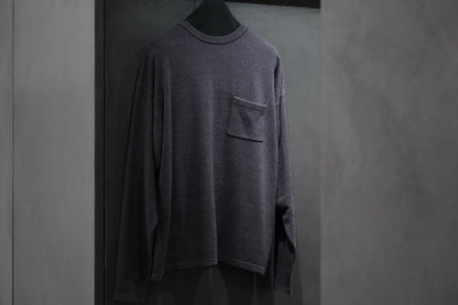 SANMONT　/  26s_SKA0103  Silk Knit Long Sleeve /  Chacoal