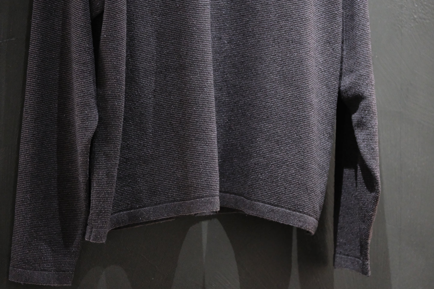 SANMONT　/  26s_SKA0103  Silk Knit Long Sleeve /  Chacoal