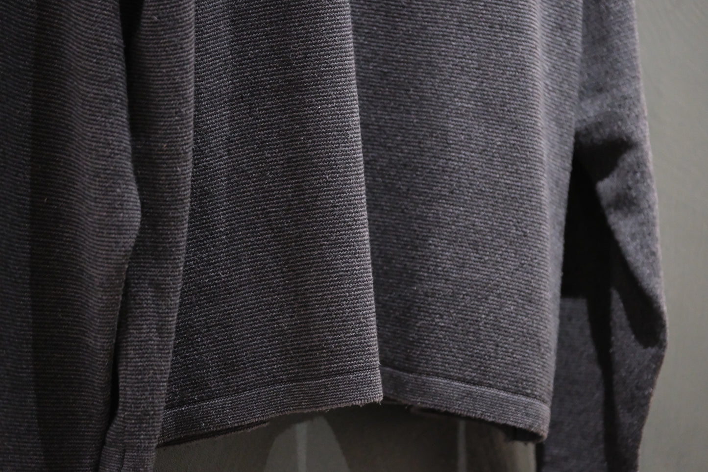 SANMONT　/  26s_SKA0103  Silk Knit Long Sleeve /  Chacoal