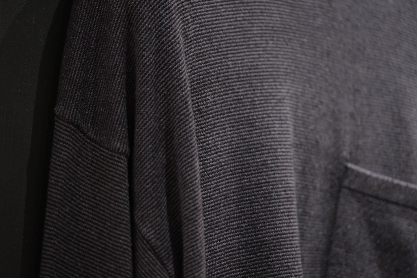 SANMONT　/  26s_SKA0103  Silk Knit Long Sleeve /  Chacoal