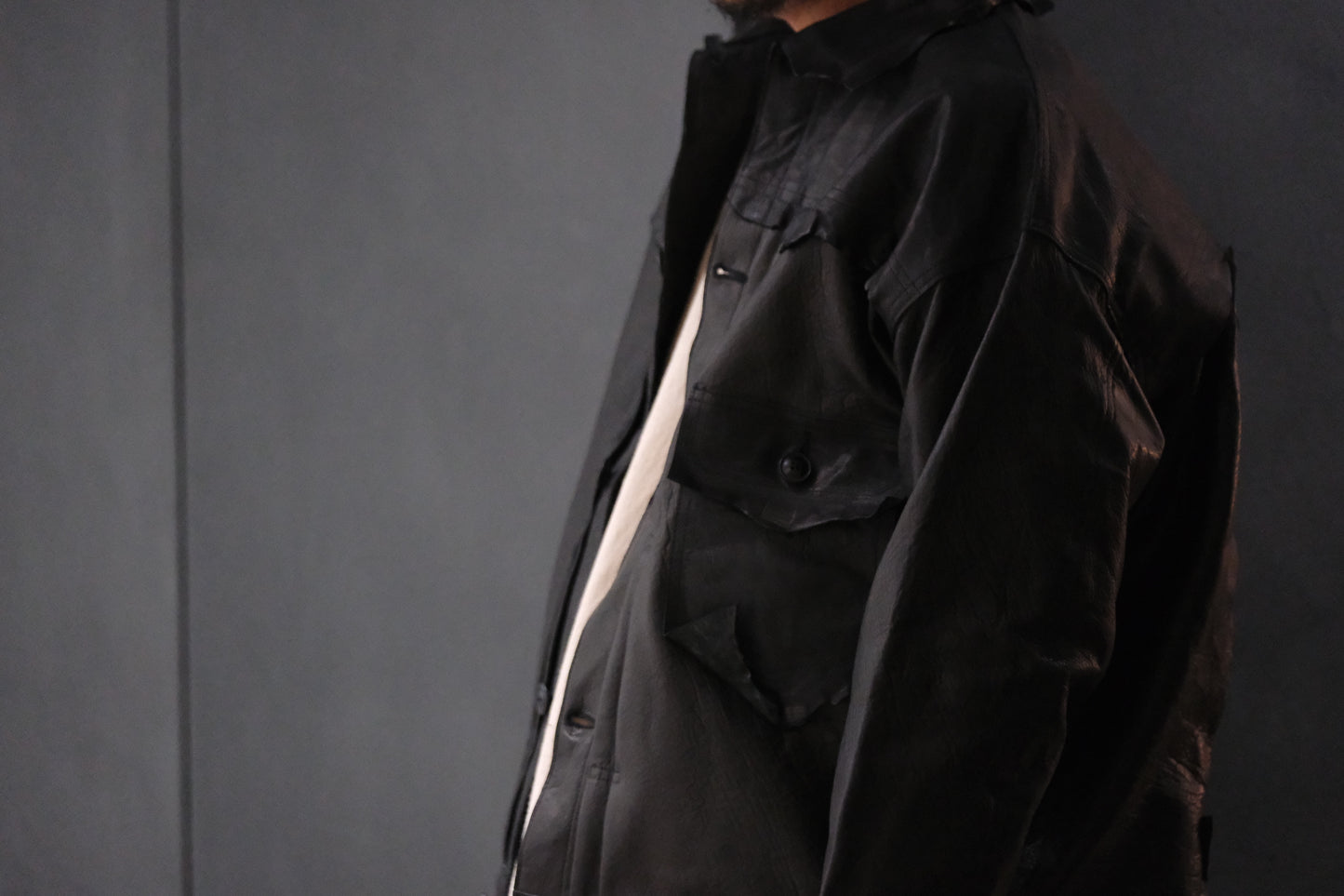 GOOD KARMA DEVELOPMENT / Leather Blouse”DAVE” / ( Black )