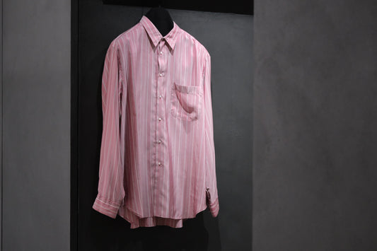 HEUGN/SHIRT137/ALF SILK Wine stripe