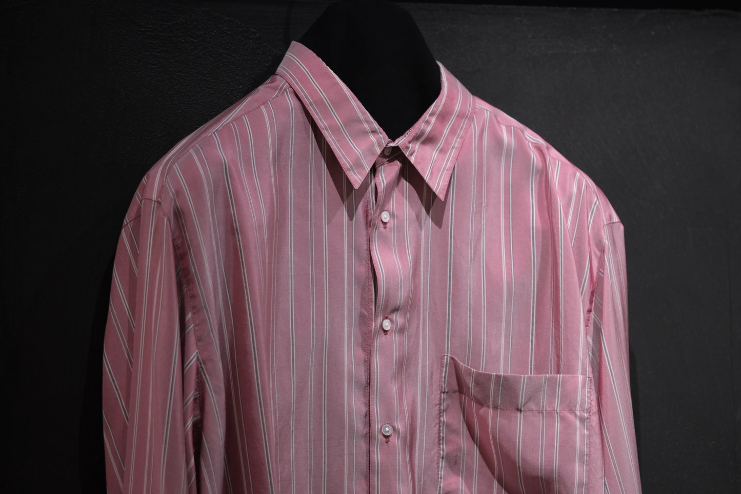 HEUGN/SHIRT137/ALF SILK Wine stripe
