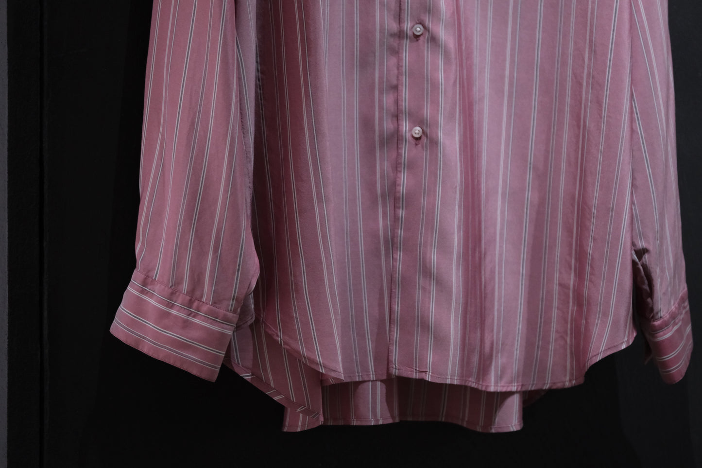 HEUGN/SHIRT137/ALF SILK Wine stripe