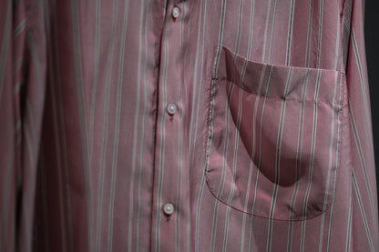 HEUGN/SHIRT137/ALF SILK Wine stripe