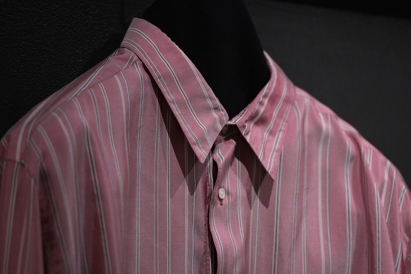 HEUGN/SHIRT137/ALF SILK Wine stripe