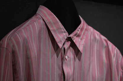 HEUGN/SHIRT137/ALF SILK Wine stripe